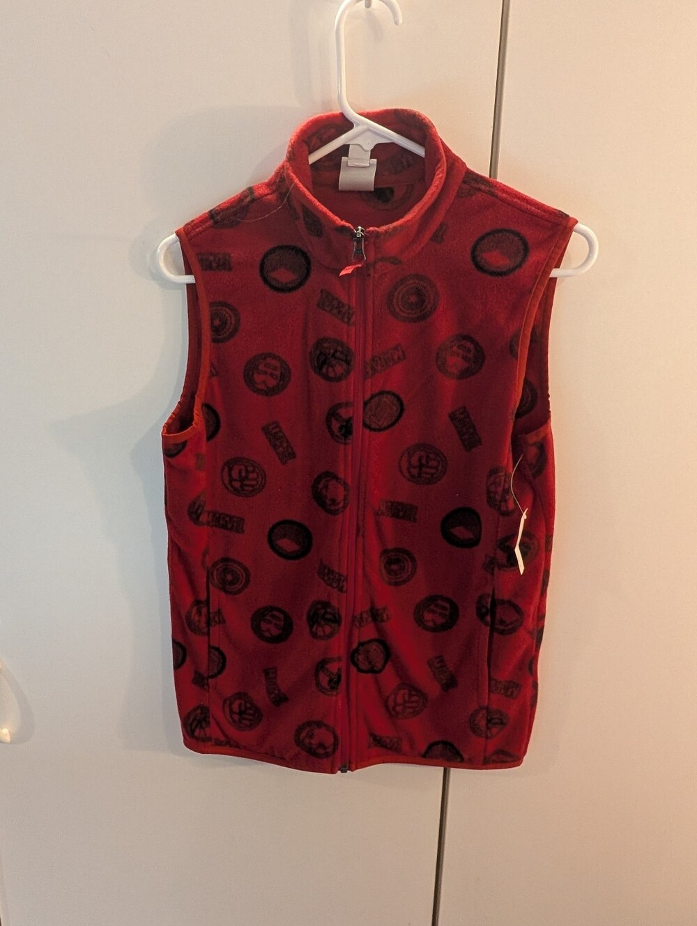 Marvel Kids XXL(11/12)  Red Fleece Zip-Up Vest NWT